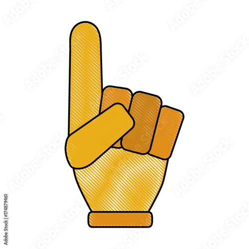 foam finger icon image vector illustration design