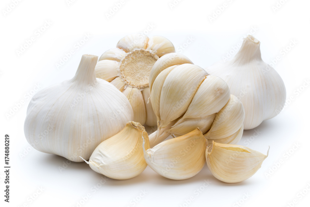 Garlic isolated on the white background. Garlic isolated on the white background.