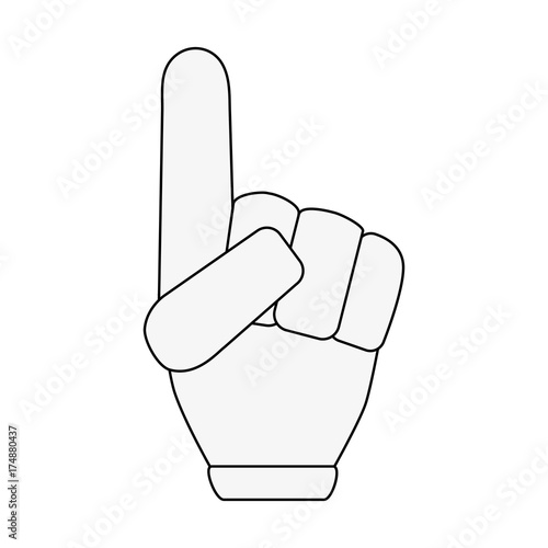 foam finger icon image vector illustration design