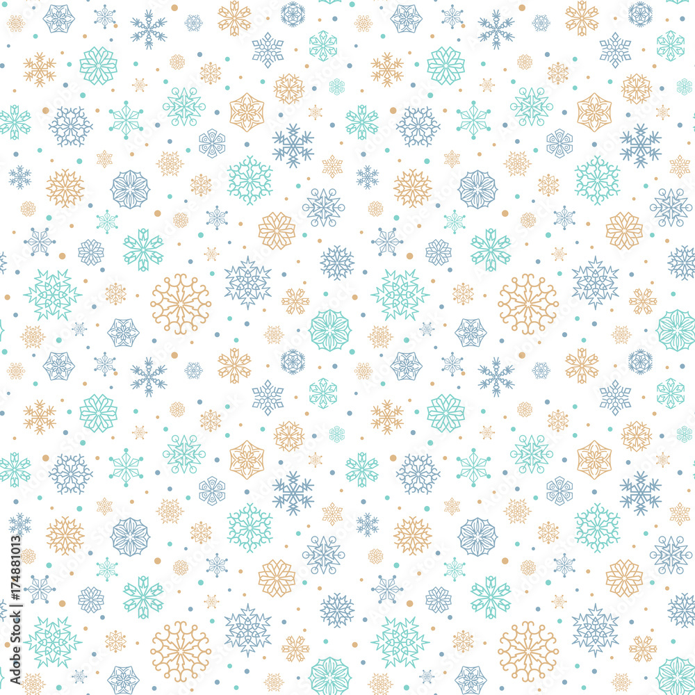 Vector seamless pattern with snowflakes. Vector seamless pattern with snowflakes.