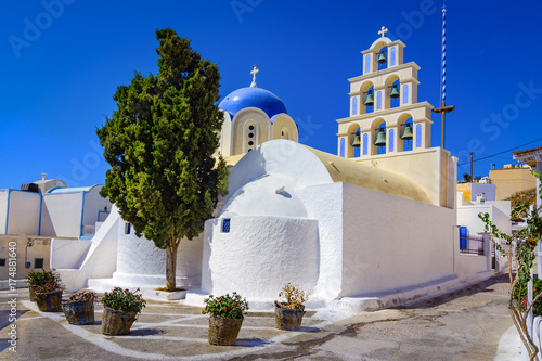 St. Epifanios Church Christian church, Akrotiri, Santorini (Thira), Cycaldes islands, Greece, Mediterranean sea photo