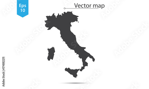 Simple Map Silhouette Of Italy. Vector Illustration