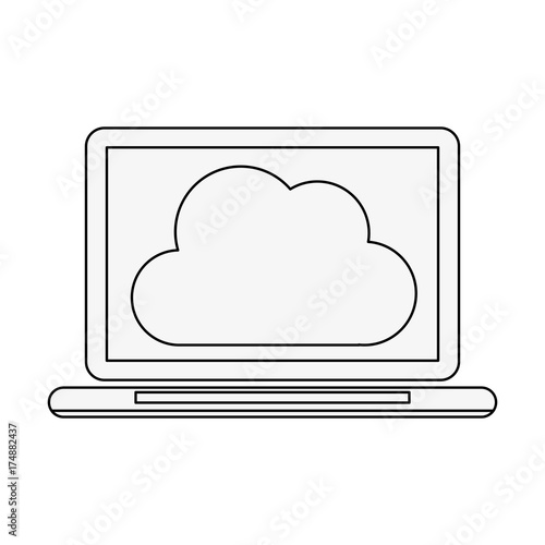 laptop with blank screen icon image vector illustration design
