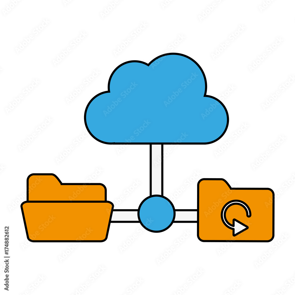 file folder connected to servers icon image vector illustration design