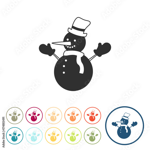 Runde Schaltflächen - Schneemann