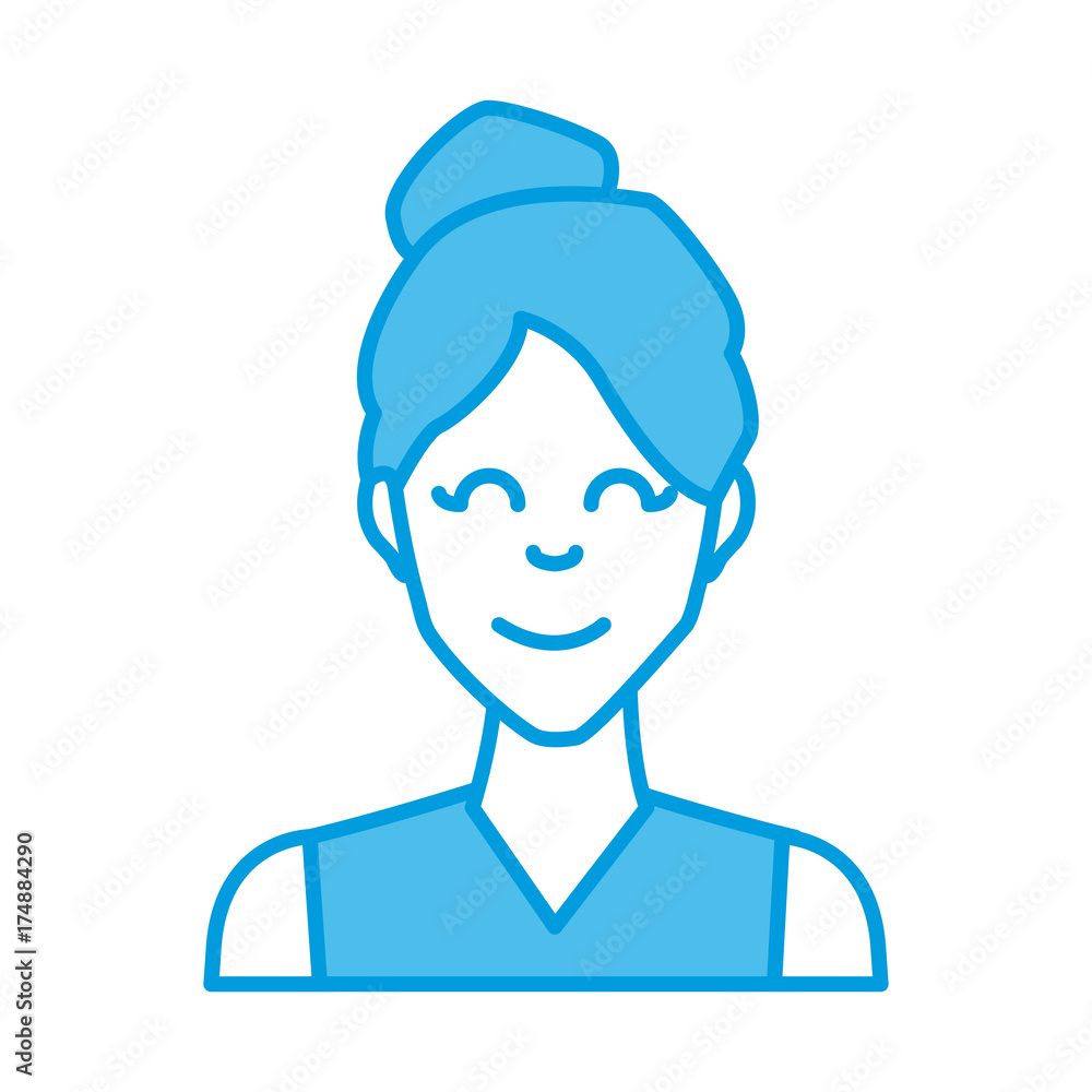 Woman smiling cartoon icon vector illustration graphic design Woman smiling cartoon icon vector illustration graphic design