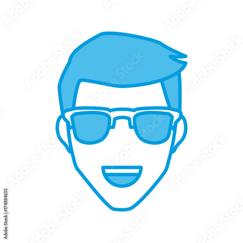 Man with hat smiling cartoon icon vector illustration graphic design