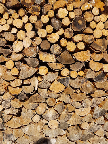 Background wood logs for fireplace