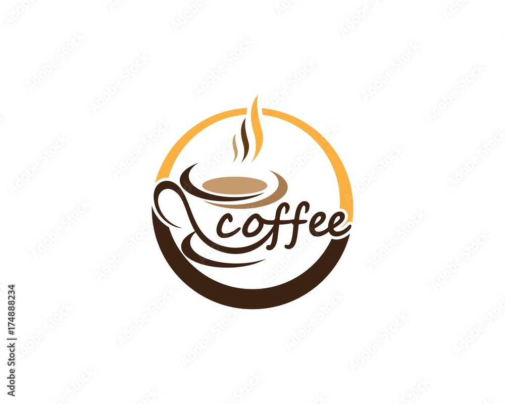 Fototapeta Coffee cup Logo Template vector icon design