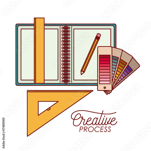work elements graphic design creative process on white background