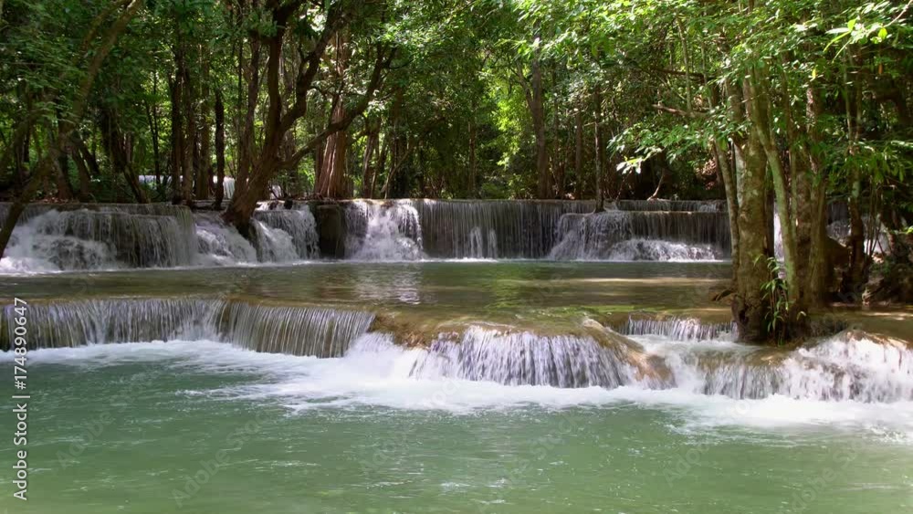 Beautiful waterfall in the national park forest at Huai Mae Khamin Waterfall, Kanchanaburi Thailand Beautiful waterfall in the national park forest at Huai Mae Khamin Waterfall, Kanchanaburi Thailand