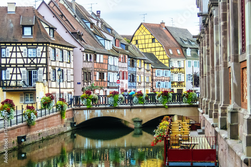 Typical street of Colmar, France