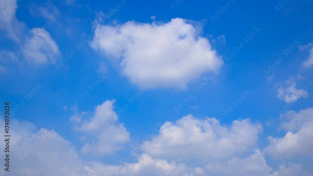 Time lapse clip 4k white fluffy clouds over blue sky in summer landscape Time lapse clip 4k white fluffy clouds over blue sky in summer landscape