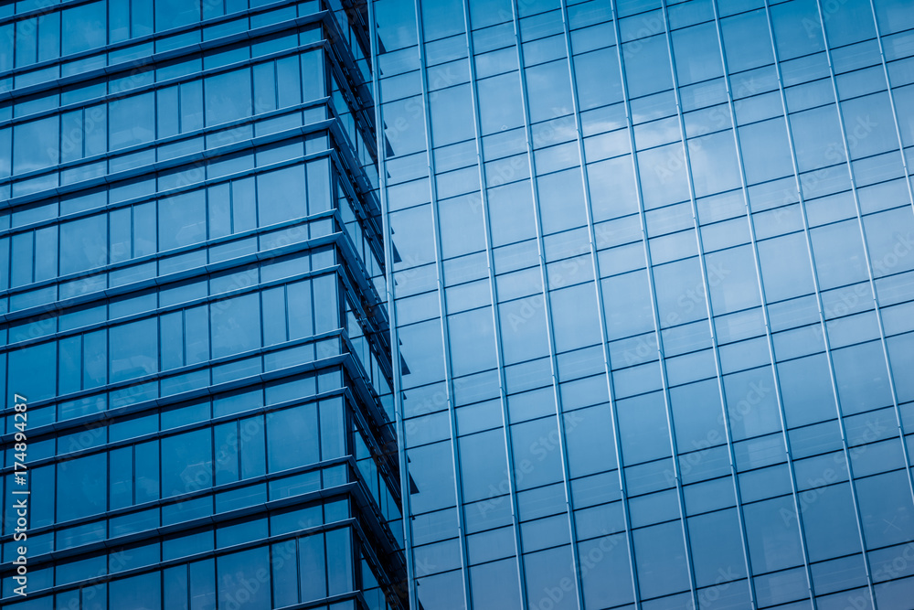 Fototapeta premium detail shot of modern business buildings in city