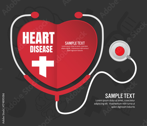 heart disease concept, wold health day vector design