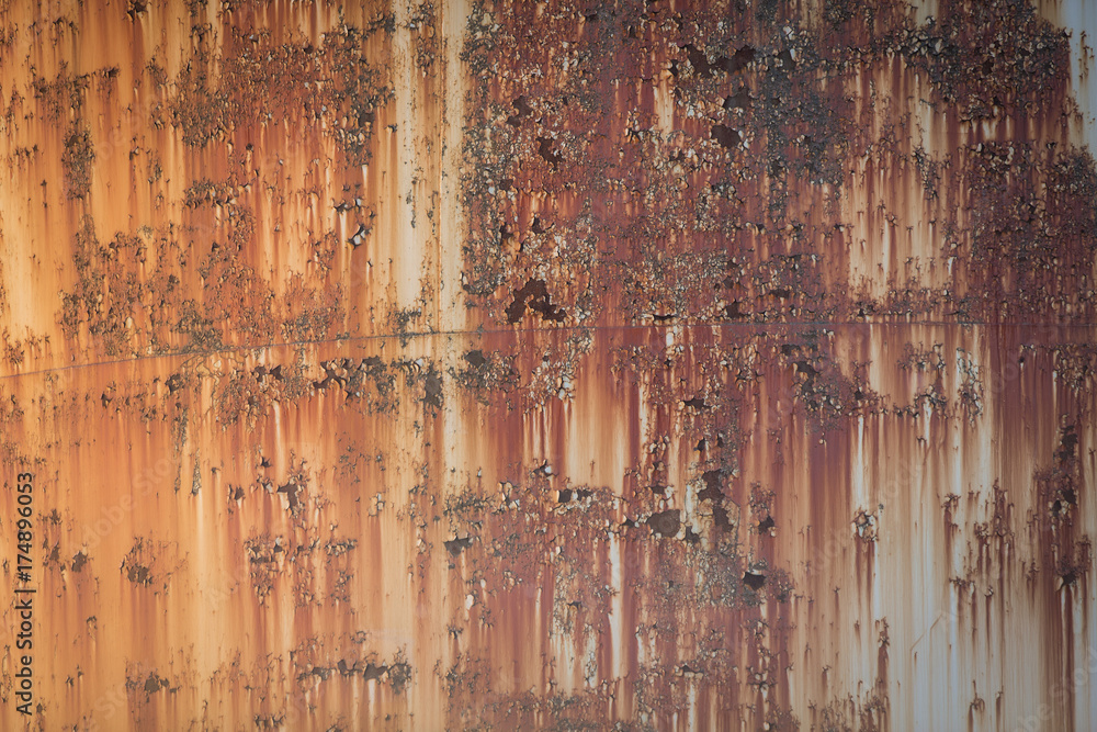 rusty metal silos