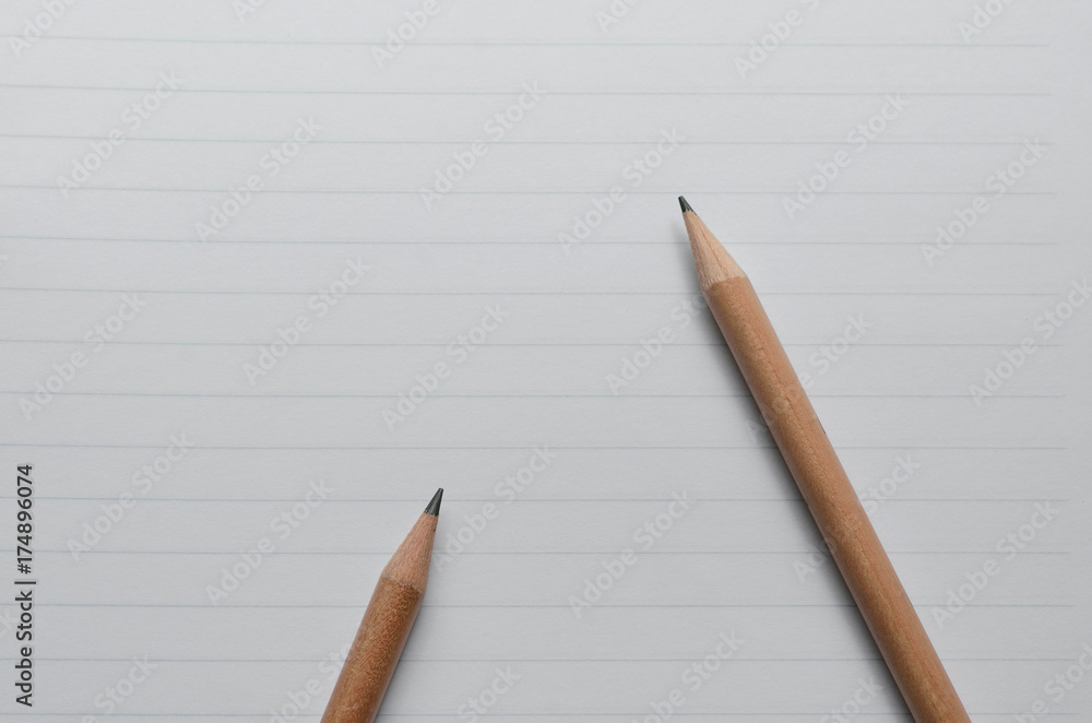 Pencils On The Lined Paper. Pencils On The Lined Paper.