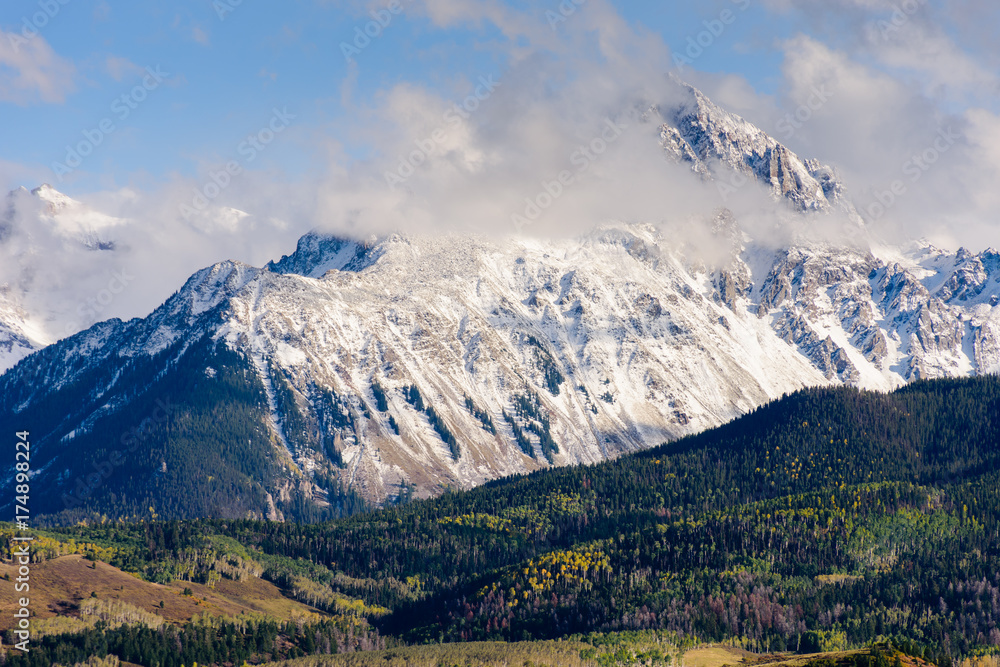 Mount Sneffels Dominates the Landscape of the San Juan Mountains in Colorado.