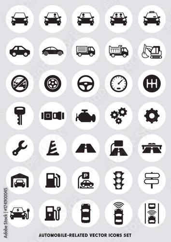 car-related icon set