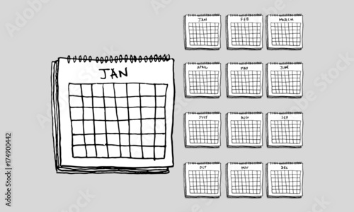 Hand Drawn Calendar Vector Illustration