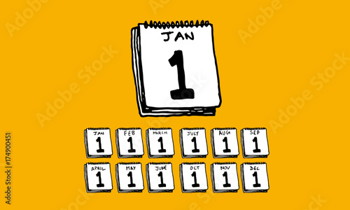 Hand Drawn Calendar Vector Illustration