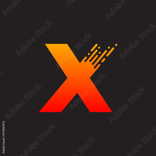Letter X with Fast logo, Speed, Moving and Quick, Digital and Technology for your Corporate identity