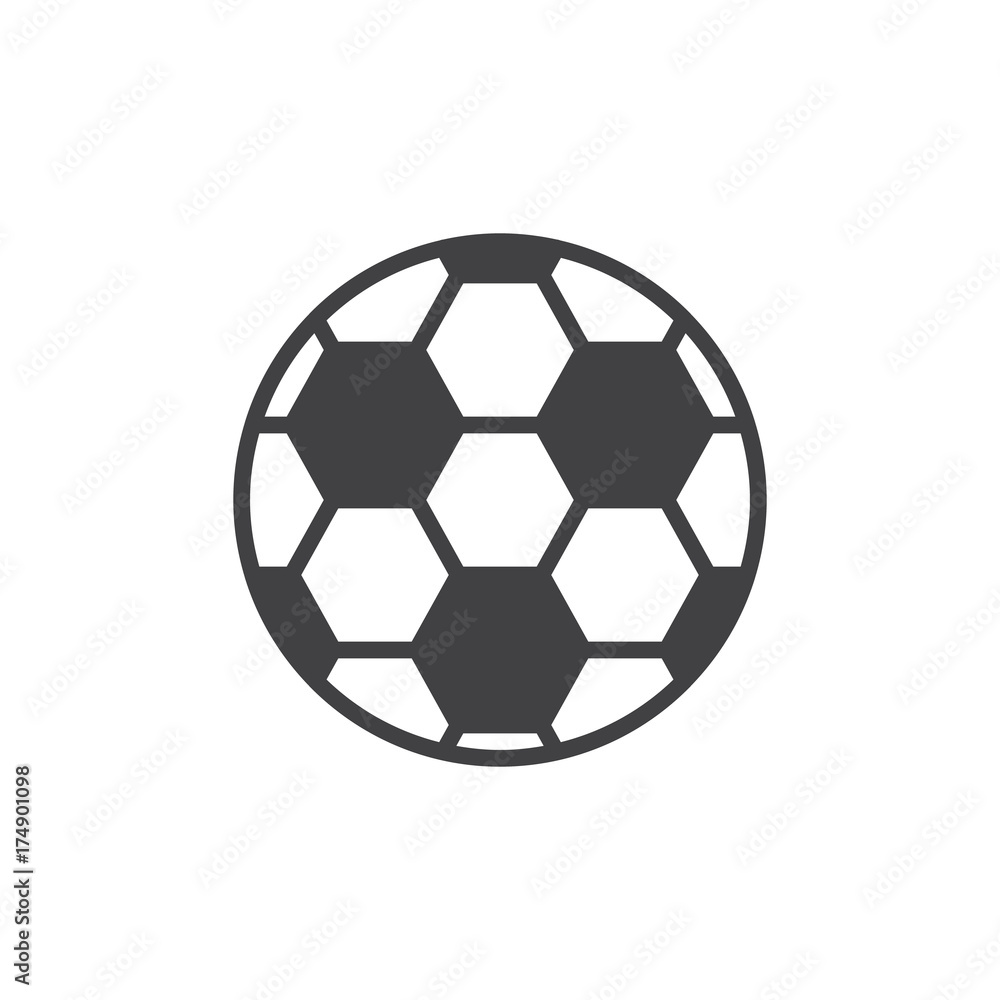 Soccer ball icon vector, filled flat sign, solid pictogram isolated on white. Football symbol, logo illustration. Soccer ball icon vector, filled flat sign, solid pictogram isolated on white. Football symbol, logo illustration.