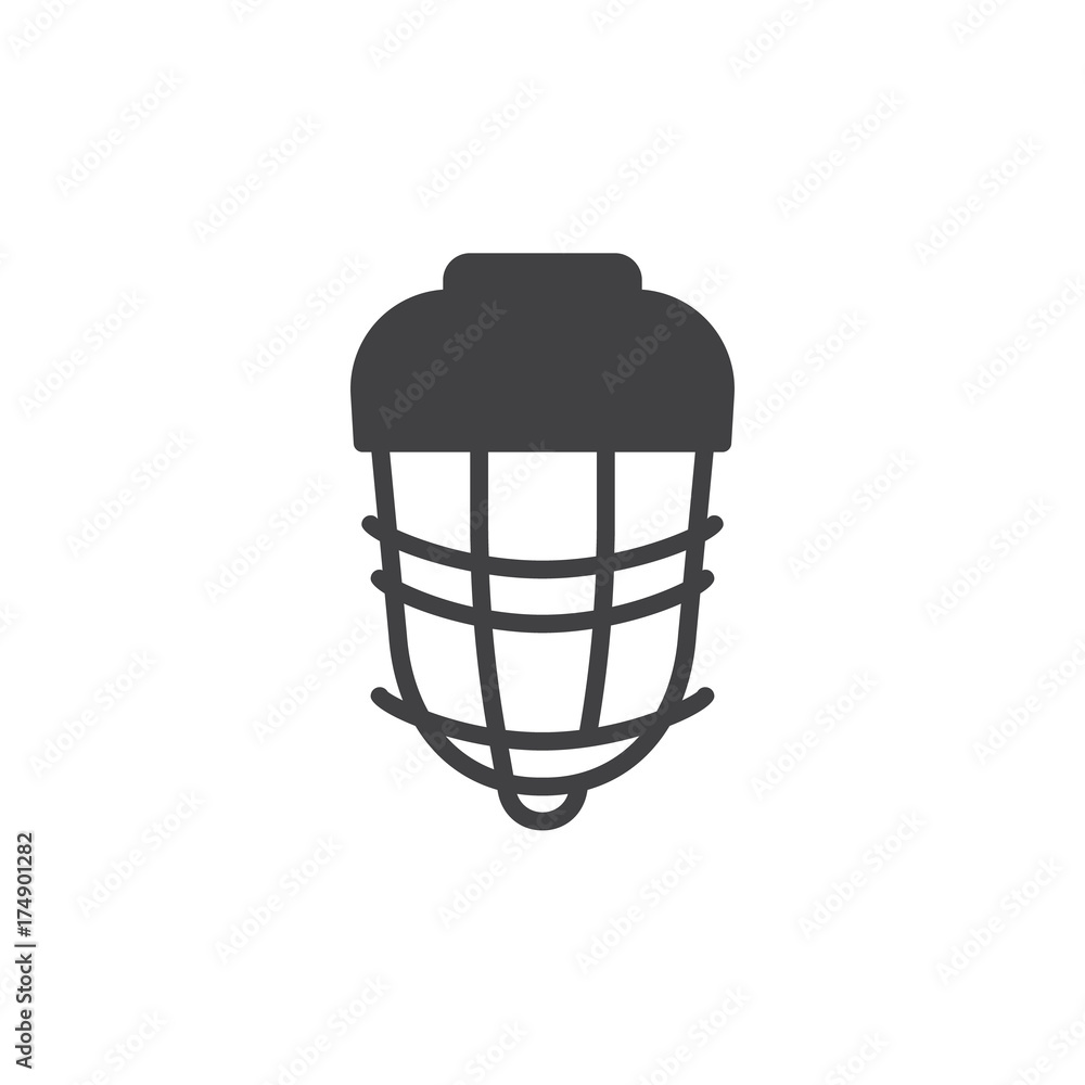 Hockey helmet icon vector, filled flat sign, solid pictogram isolated on white. Symbol, logo illustration. Hockey helmet icon vector, filled flat sign, solid pictogram isolated on white. Symbol, logo illustration.