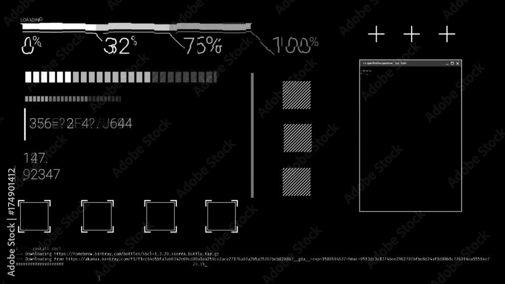 Hacker and coding element with a glitch effect Hacker and coding element with a glitch effect
