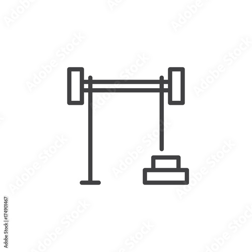 Barbell line icon  outline vector sign  linear style pictogram isolated on white. Symbol  logo illustration. Editable stroke