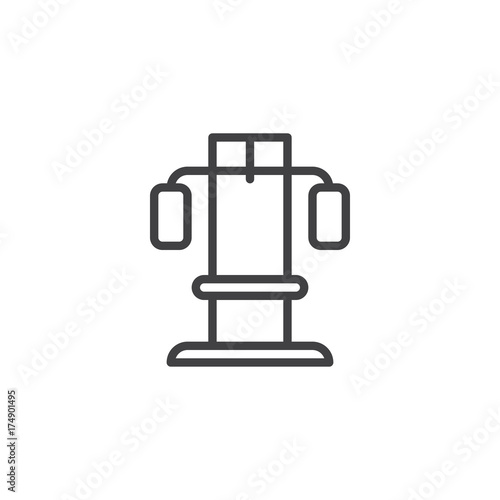 Training apparatus line icon, outline vector sign, linear style pictogram isolated on white. Symbol, logo illustration. Editable stroke