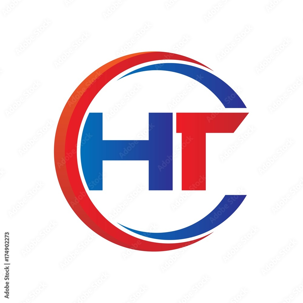 ht logo vector modern initial swoosh circle blue and red ht logo vector modern initial swoosh circle blue and red