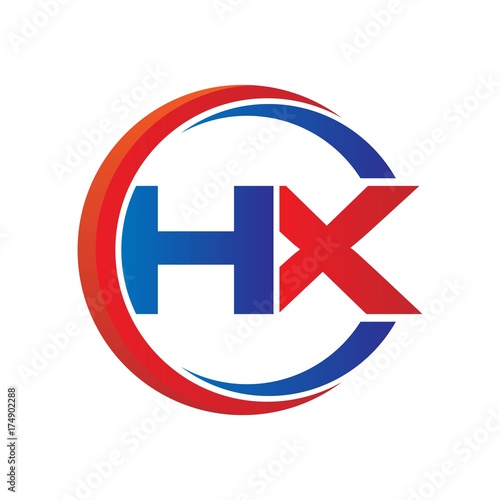 hx logo vector modern initial swoosh circle blue and red Free Download hx logo vector modern initial swoosh circle blue and red - GFXLoad