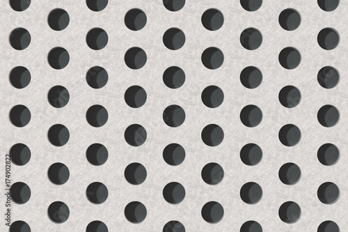 Plain concrete surface with cylindrical holes