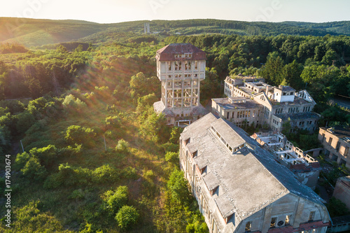 abandoned mine tower in hungary photo