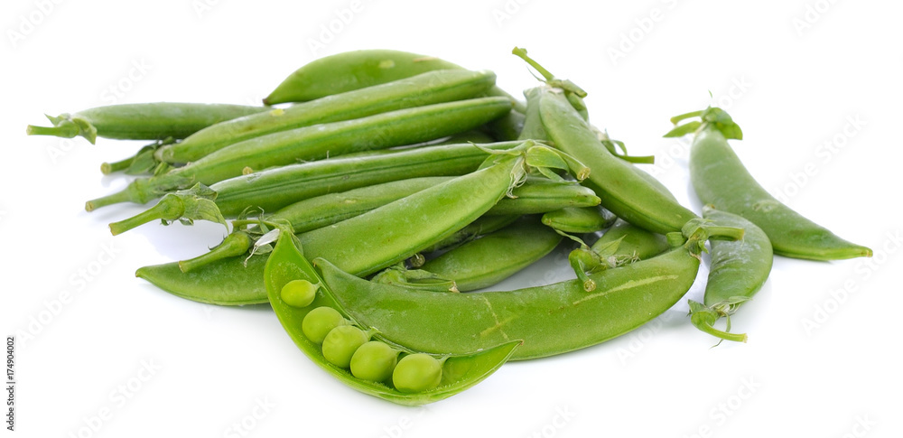 fresh green peas isolated on a white background fresh green peas isolated on a white background