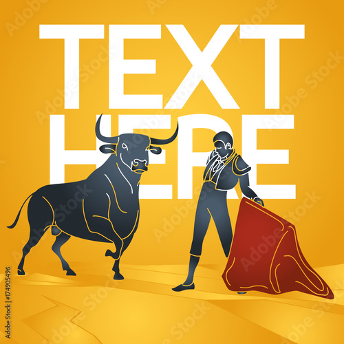 Bull fighting vector icon illustration
