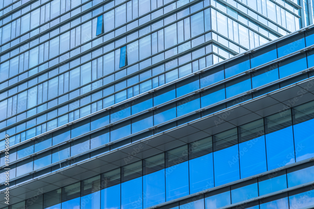 detail shot of modern business buildings in city detail shot of modern business buildings in city