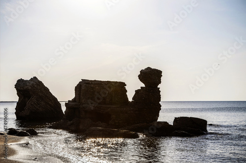 The sun is shining very beautiful karostā Latvia.Liepajas over ruins photo