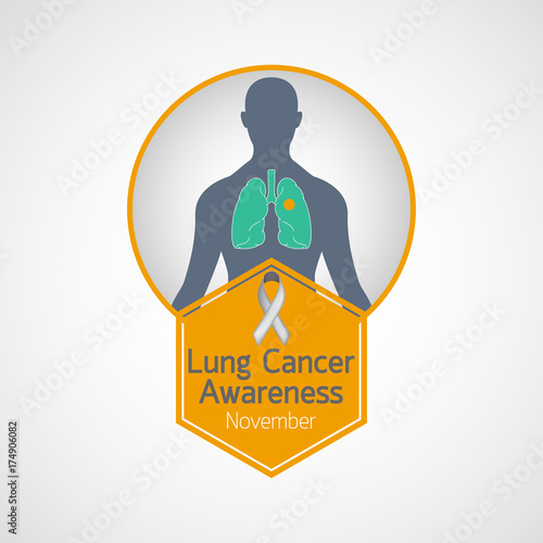 Lung Cancer Awareness Month vector icon illustration