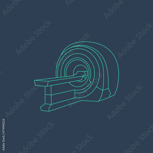 MRI machine icon, Magnetic Resonance Imaging vector symbol