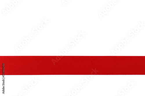 red ribbon template for gift isolated on white background