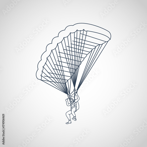 Parachuting vector logo icon illustration
