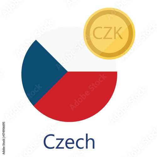 Czech flag and currency