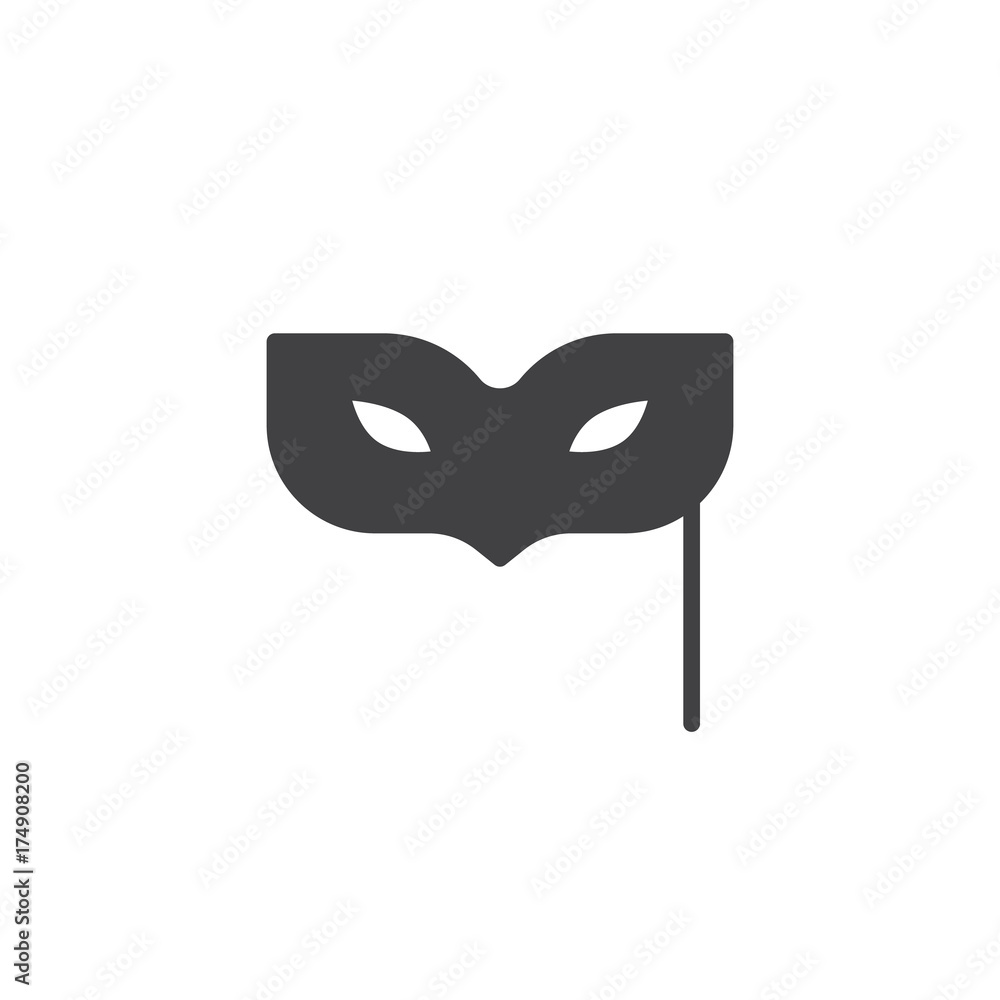 Eye mask icon vector, filled flat sign, solid pictogram isolated on white. Masquerade ball symbol, logo illustration. Eye mask icon vector, filled flat sign, solid pictogram isolated on white. Masquerade ball symbol, logo illustration.