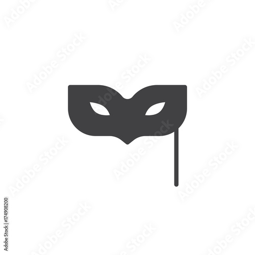 Eye mask icon vector, filled flat sign, solid pictogram isolated on white. Masquerade ball symbol, logo illustration.