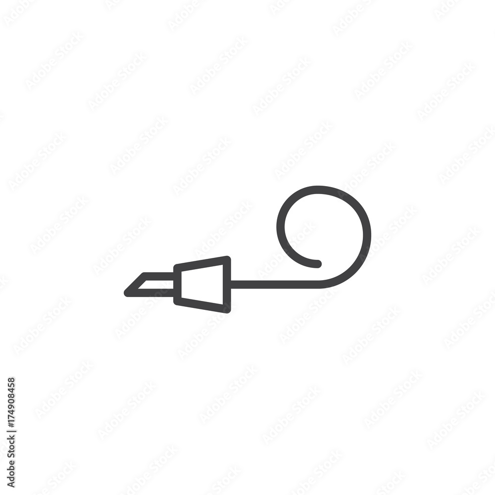 Party blower line icon, outline vector sign, linear style pictogram isolated on white. Symbol, logo illustration. Editable stroke Party blower line icon, outline vector sign, linear style pictogram isolated on white. Symbol, logo illustration. Editable stroke