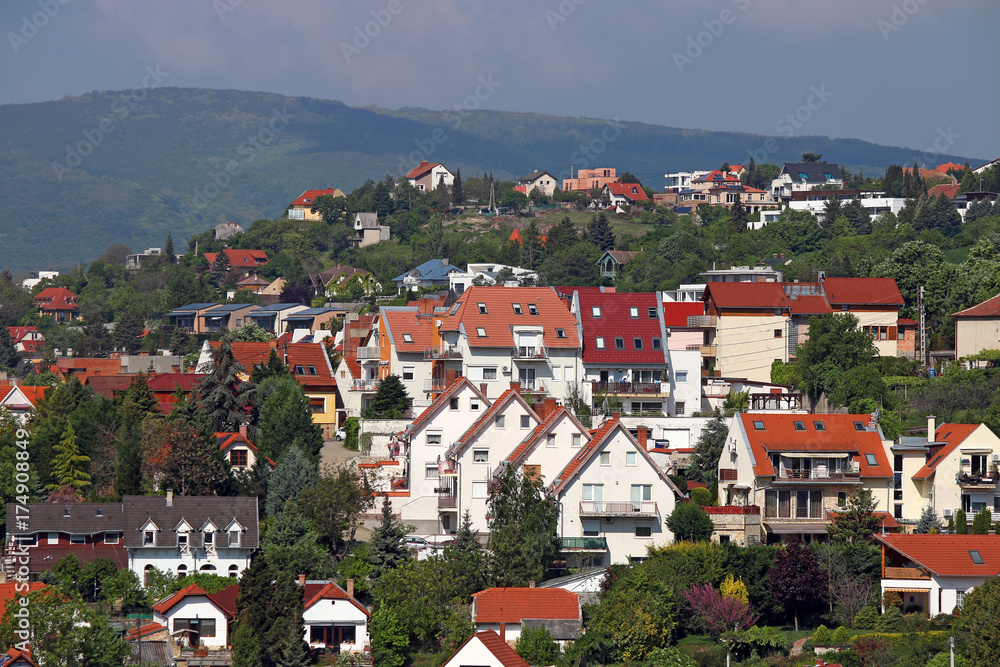 houses on hill Pecs Hungary
