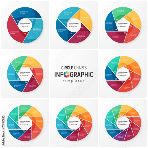 Vector circle chart infographic templates for data visualization