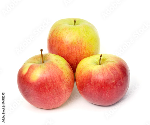 red yellow apples (isolated)